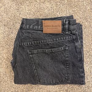 Lauren Jeans Co Ralph Womens Jeans Classic Straight Leg Black Denim High Rise 16